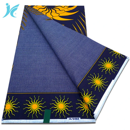 Classic African Wax Fabric - 100% Cotton Soft Ankara Pagne for Women's Dresses