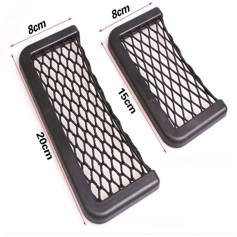 Car Seat Side Storage Bag - Elastic Mesh Pocket Organizer for Phone & Interior Accessories