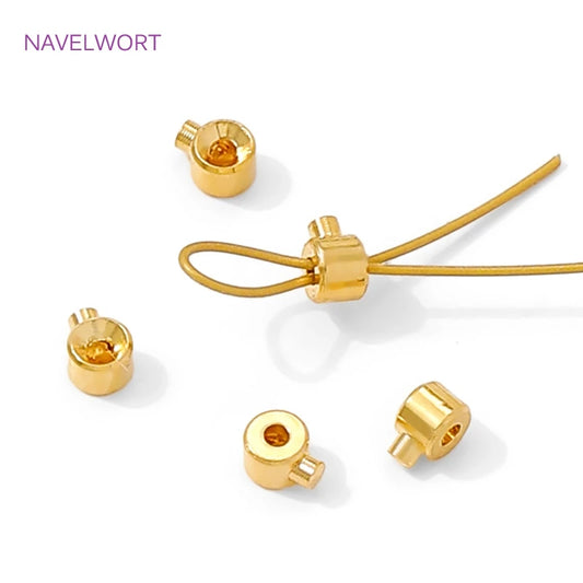 18K Gold Plated Round Crimp Beads — Brass Jewelry Making Supplies for DIY Bracelets & Accessories
