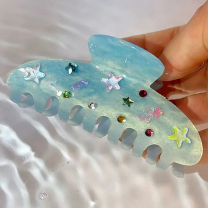 Ocean Beach Series Hair Claw | Hippocampus, Jellyfish & Dolphin Acetate Hair Clip for Women & Girls
