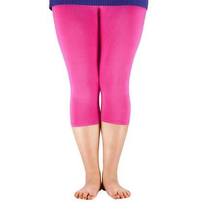Women Bamboo Fiber Elastic Waist Leggings – Plus Size High Stretch Casual Workout Basic Pants Soft Comfortable Fitness Leggings