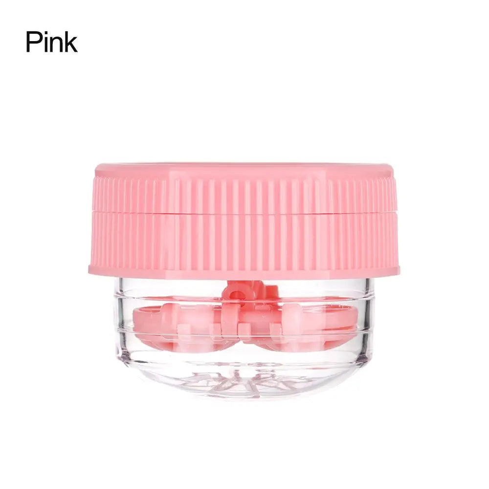 Portable Rotatable Contact Lens Cleaner Case – Manual Cleaning & Storage Container, Plastic Eyewear Accessories Holder for Travel