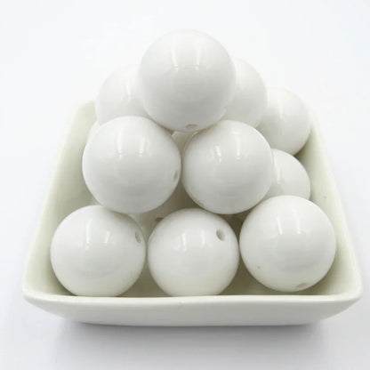 Acrylic Chunky Round Beads - 6mm to 20mm Solid Bubblegum Beads for DIY Handmade Jewelry & Craft Making