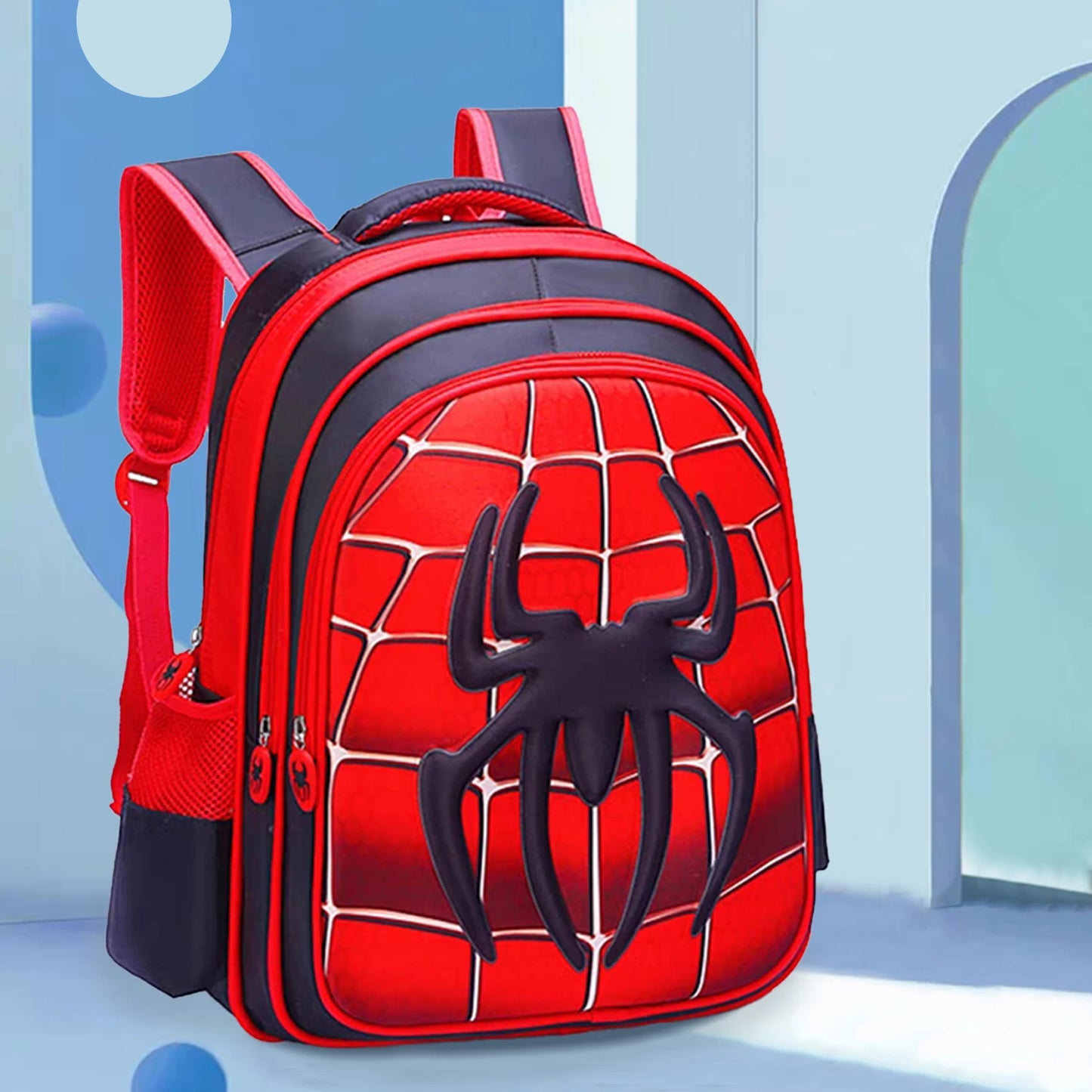 3D Cartoon Spider Schoolbag Set - Cute Boys' Backpack with Shoulder Bag for Kids