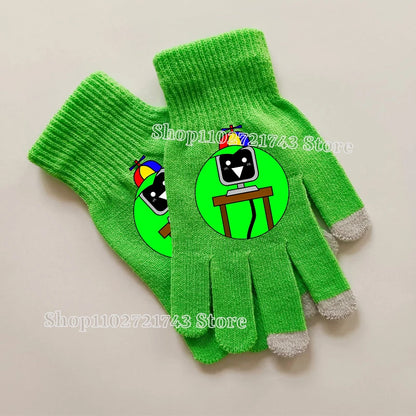 Sprunki Knitted Gloves for Kids - Cute Cartoon Touchscreen Winter Warm Mittens for Boys & Girls