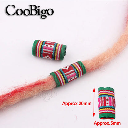 Braid Hair Rings & Tubes — Hip-Hop Dreadlock Beads, Embroidery Fabric Clips, Cuffs & Hair Decor DIY Craft Supplies by CooBigo