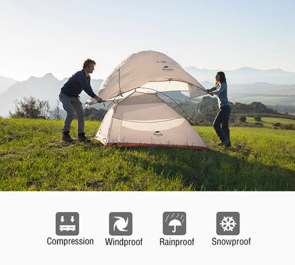 Naturehike Cloud Up 1-Person Camping Tent – Ultralight, Portable, Waterproof Folding Backpack Shelter for Travel & Beach