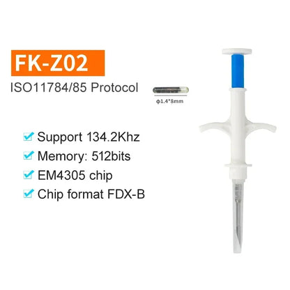 100-Pack EM4305 134.2KHz FDX-B Animal Microchip – International Standard Pet ID Chip with Syringe for Dogs
