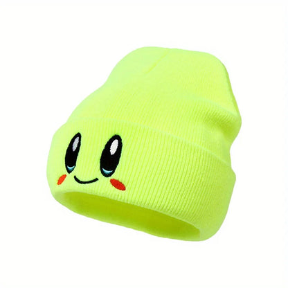 Big Eye Embroidery Beanie – Elastic Knit Winter Skull Cap, Hip Hop Style for Men & Women