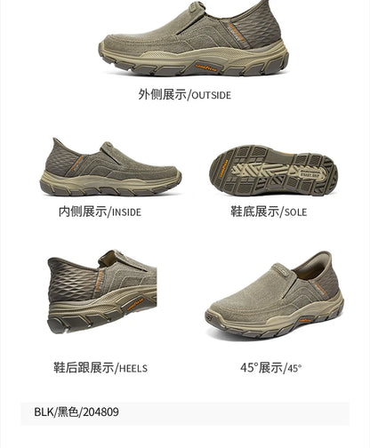 Skechers DJ RESPECTED Men's Slip-On Shoes - Lightweight Casual Canvas, Comfortable, Breathable & Anti-Slip Sneakers