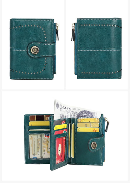 Fashionable Women’s Retro Short Wallet – PU Leather Multifunctional Handbag with Large Capacity, Multi-Card Slot & Coin Pocket