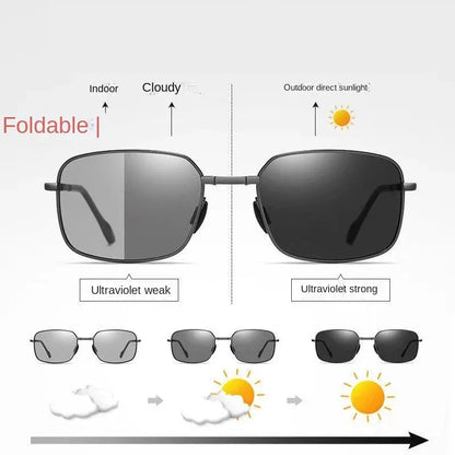 2023 Foldable Polarized Sunglasses – High-Quality Vintage Metal Frame UV400 for Men & Women