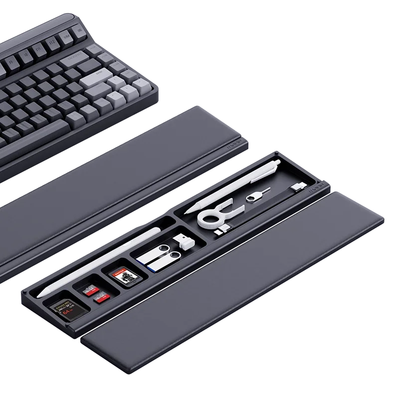 Hagibis Keyboard Wrist Rest Pad - Ergonomic Soft Memory Foam Support, Desktop Storage Box, Easy Typing Pain Relief for Office and Home