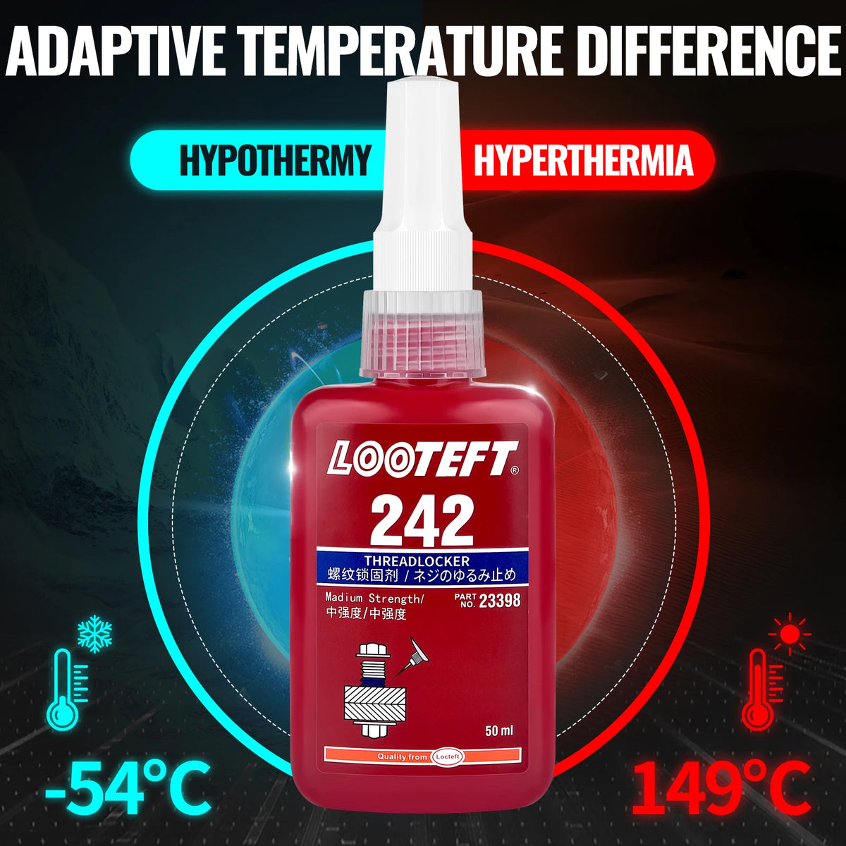 50ml Threadlocker Screw Glue - Fast-Curing Anaerobic Adhesive for Thread Locking, Corrosion Resistance, and Anti-Loosening Protection