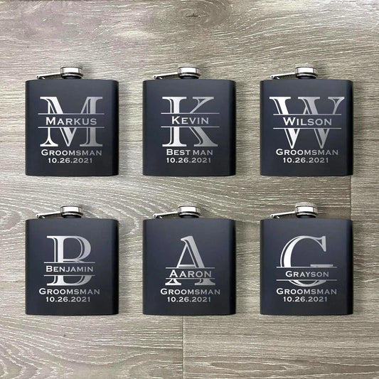 Personalized 6oz Stainless Steel Hip Flask – Engraved Christmas, Birthday, Valentine's Day Gift, Custom Logo for Wedding Favors   2/2