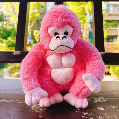 Cartoon Gorilla Plush Toy — Soft Chimpanzee Monkey Stuffed Doll for Room Decor & Birthday Gift