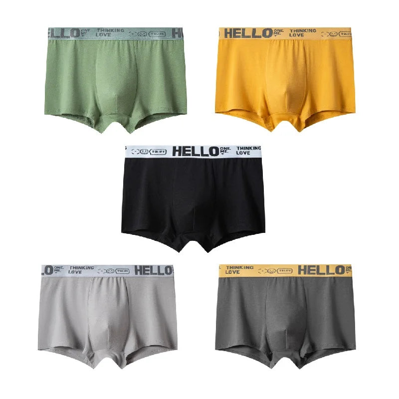 1/5PCS Men's Breathable Underwear – Comfy, Quick-Drying Stretchy Boxer Trunks, Sexy & Trendy Boxer Panties
