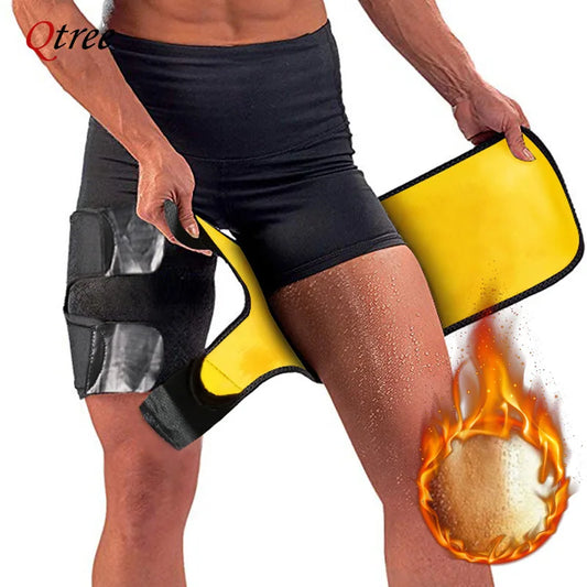 Qtree Thigh Trimmer Trainer Belt - Hot Neoprene Legging Shapers for Women - Slimming Thigh Sauna Sweat Wraps for Weight Loss Support