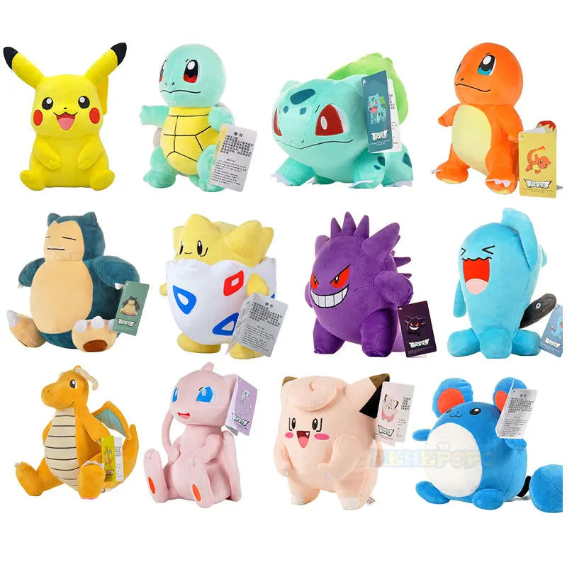 Original Pokémon Gengar Plush 24cm – Cute Pikachu Soft Stuffed Toy Doll for Kids Birthday Gift