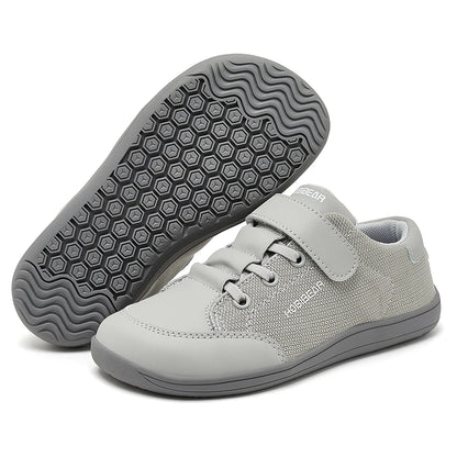 HOBIBEAR Kids Barefoot Shoes – Wide Toe Minimalist Sneakers for Boys & Girls, Lightweight Hook Loop, Mesh & Artificial Leather