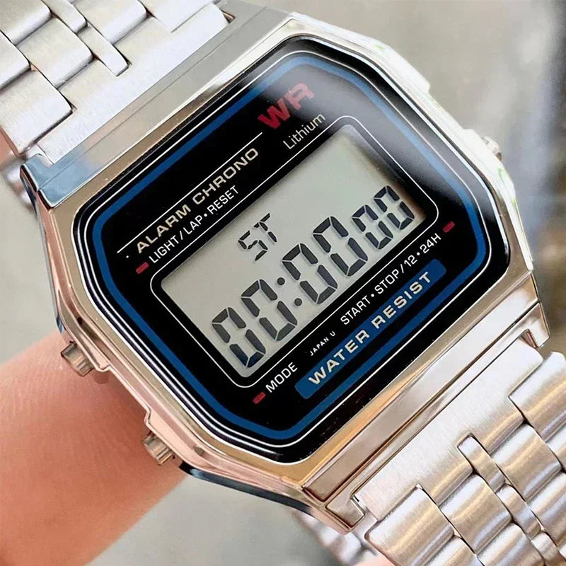F91W Luxury Waterproof Retro Digital Watch – Stainless Steel Sports Military Wrist Watch for Men and Women