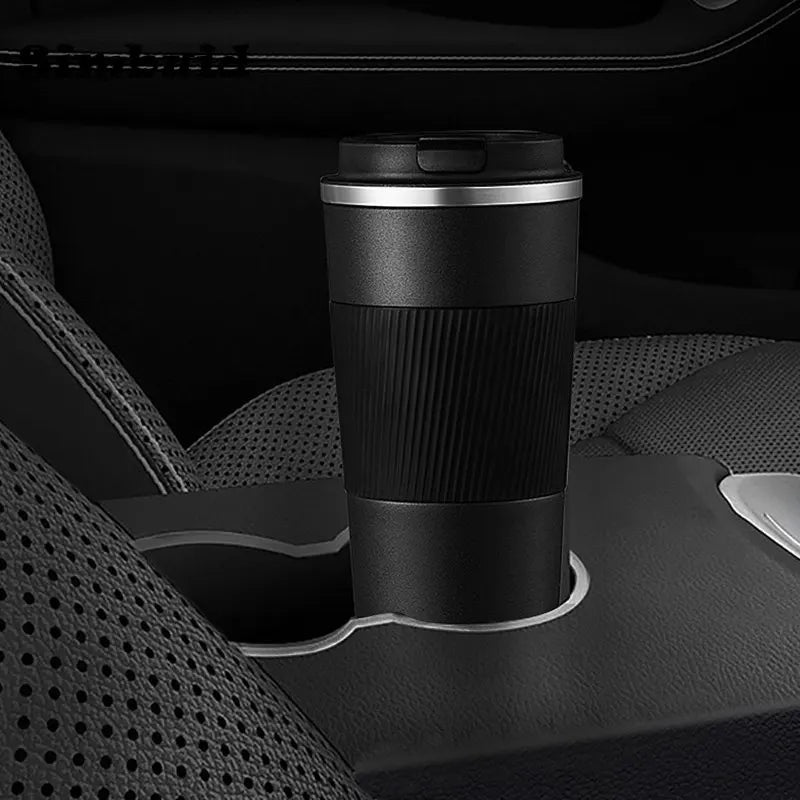 380ml/510ml Stainless Steel Coffee Mug – Thermal Travel Mug, Non-Slip Insulated Bottle for Car & Cafe
