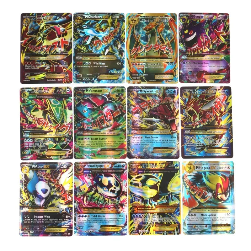 60/100PCS English Pokémon Shining Trading Cards Set – MEGA GX VMAX VSTAR EX Collection Cards for Kids Gift & Play