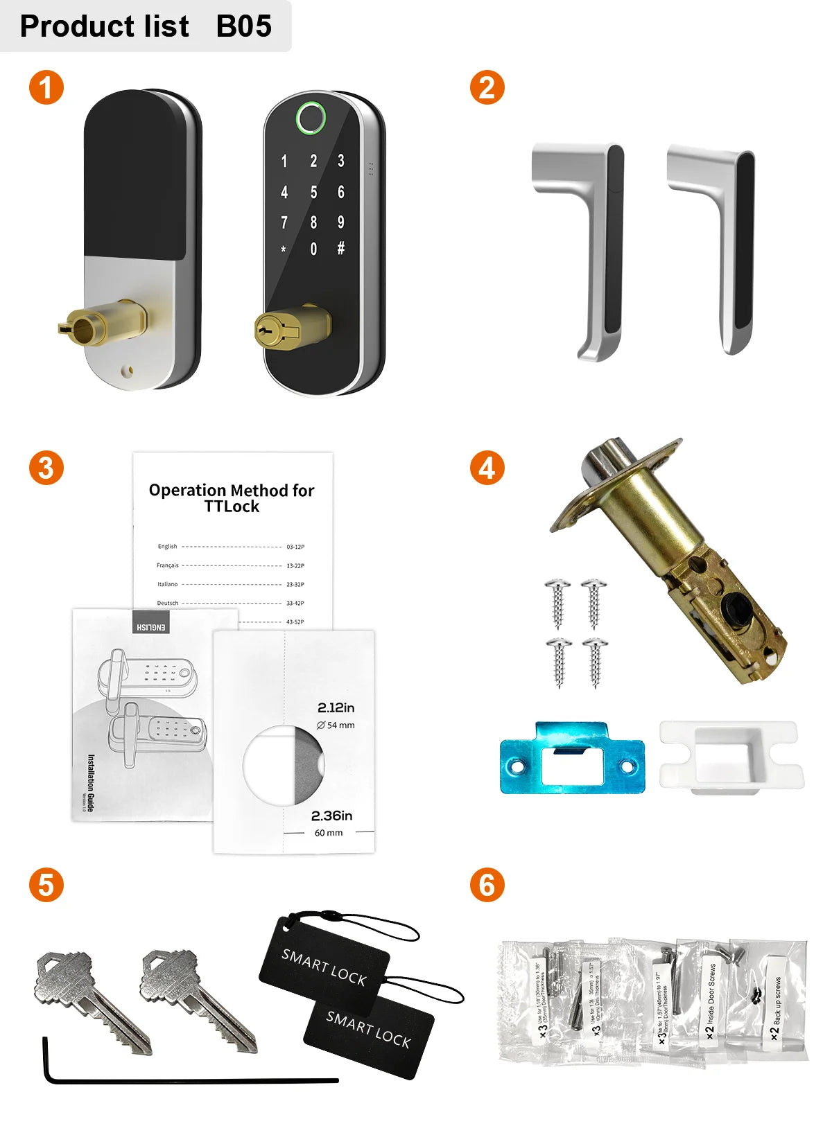 Smart Fingerprint Door Lock – Keyless WIFI Digital Touchscreen, App Remote Control, NFC, IP67 Waterproof, Includes 2 IC Cards