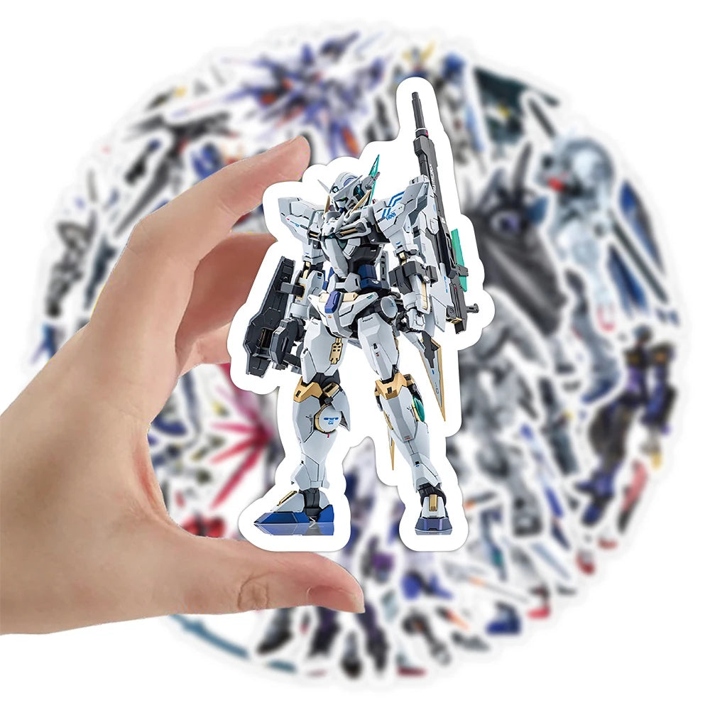 GUNDAM Anime Stickers - 10/30/55-Piece Waterproof Cartoon Graffiti Decals for Phones, Motorcycles, Luggage and Notebooks