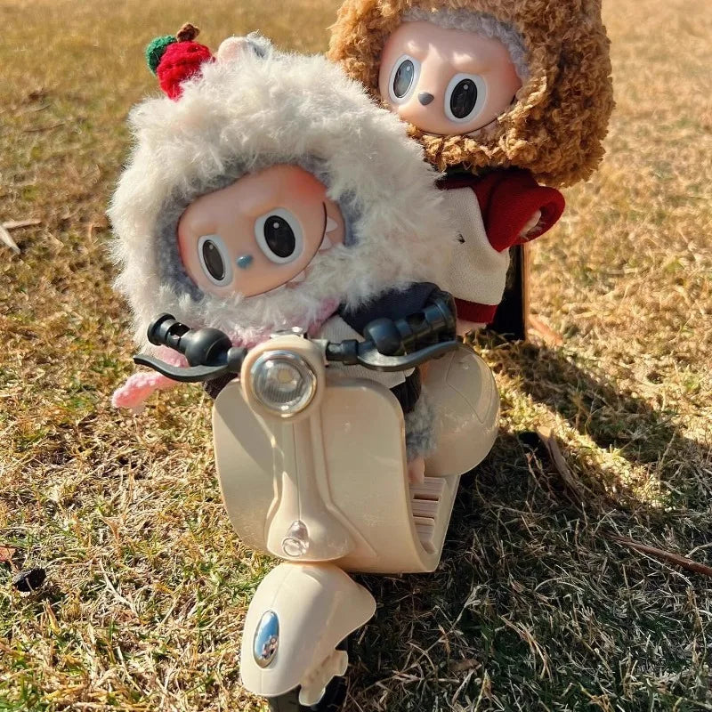 Labubu Mini Electric Motorcycle Doll – Cute Toy with Lights, Music & Accessories for Kids