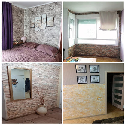 25pcs 3D Wall Stickers - Self-Adhesive Wallpaper Panels for Home Decor - Living Room, Bedroom, Bathroom, Kitchen Decoration - House Sticker Set