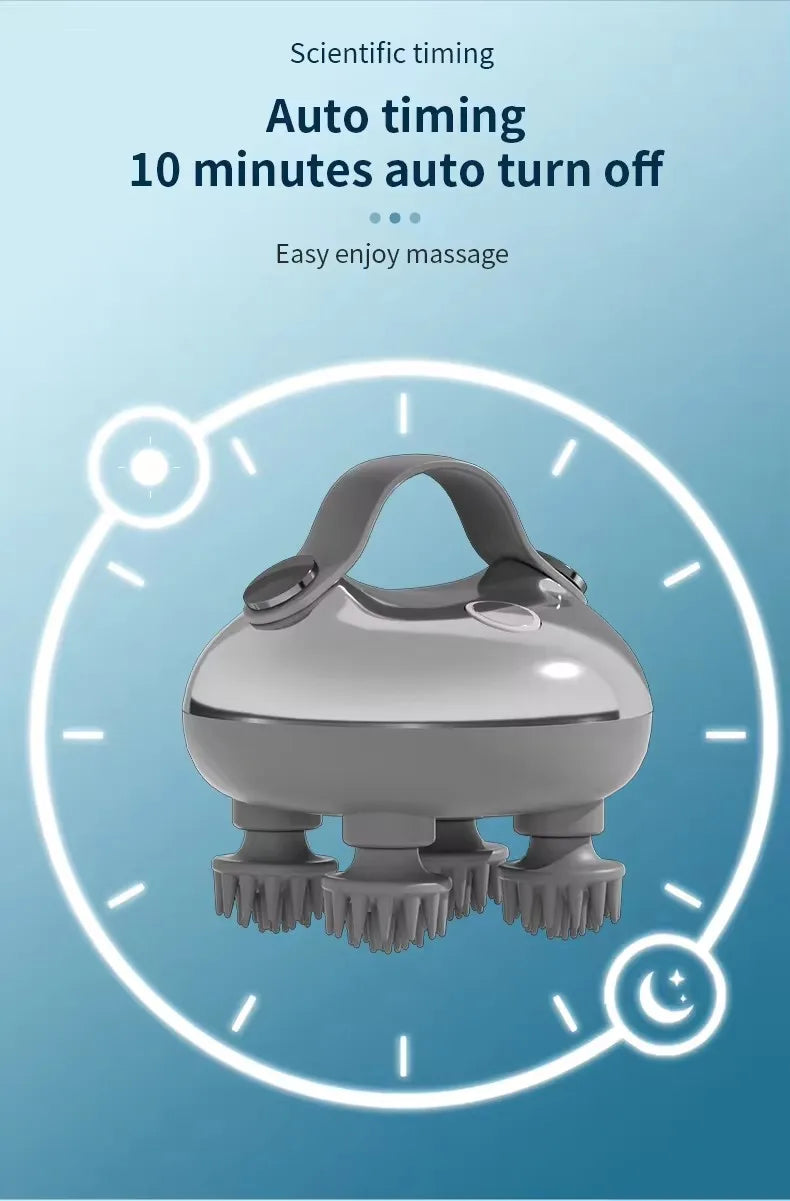 Electric Scalp Massager for Hair Growth – Portable Rechargeable Head Massage & Stress Relief, Waterproof Handheld Scratcher
