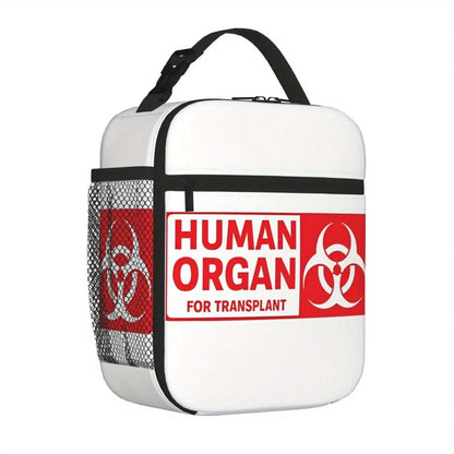 Human Organ Transplant Insulated Lunch Bag - Large Cooler Tote for Meals & Food Storage