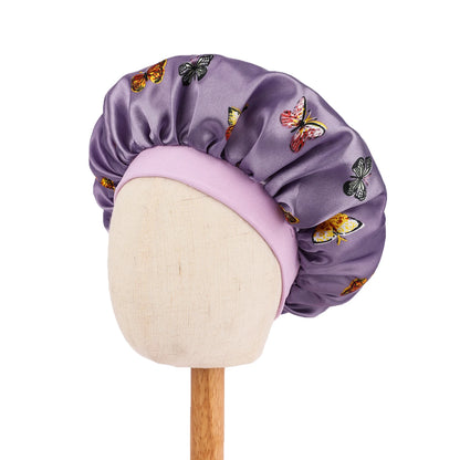 African Print Kids Satin Bonnet - Adjustable Ankara Sleep Cap for Babies & Children, Silk Shower Hat