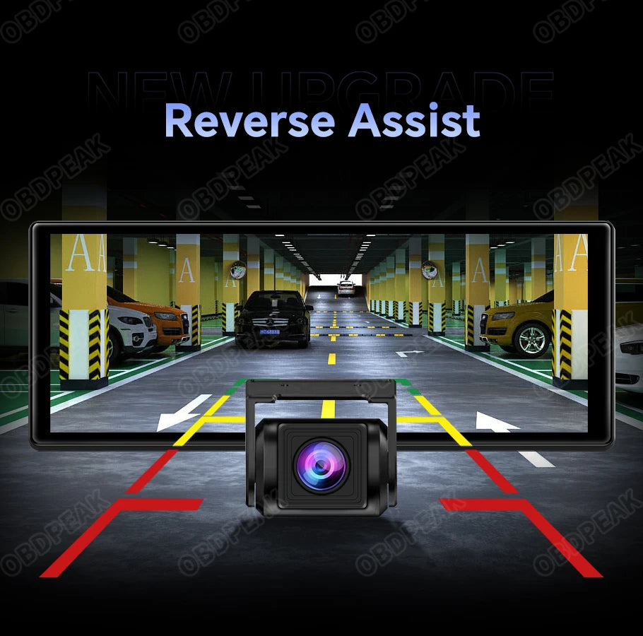 K60 Pro 11.3" Dash Cam — Android 14 AI Screen with 4G+64G, WiFi, GPS, CarPlay & Android Auto Rearview Mirror Recorder