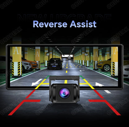 K60 Pro 11.3" Dash Cam — Android 14 AI Screen with 4G+64G, WiFi, GPS, CarPlay & Android Auto Rearview Mirror Recorder