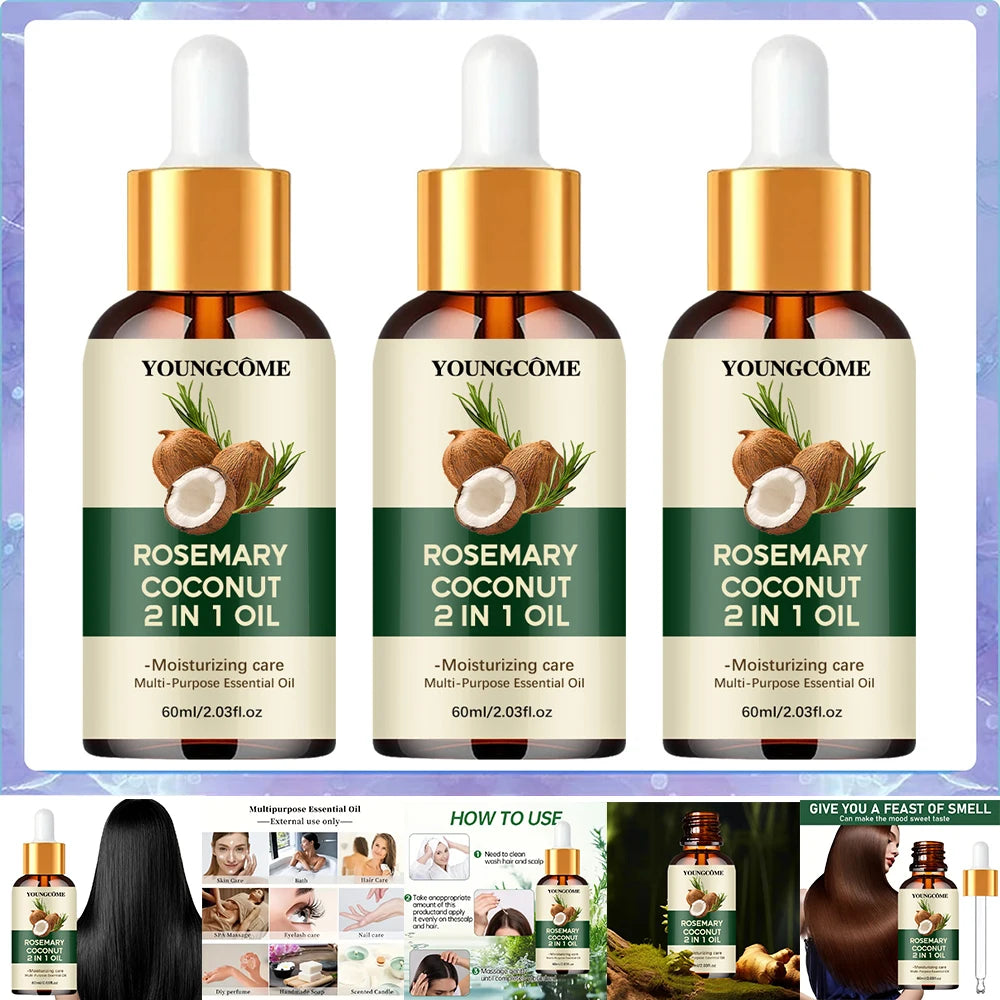 Rosemary & Coconut Hair Oil - Nourishing Scalp Treatment for Stronger Roots and Healthy-Looking Hair