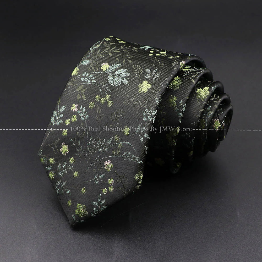 Men’s Wedding Floral Necktie - Wave Fireworks Meteor Flower Design Tie for Groom, Business & Formal Accessories Gift