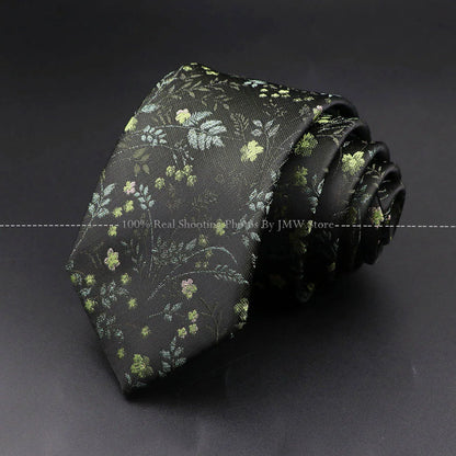 Men’s Wedding Floral Necktie - Wave Fireworks Meteor Flower Design Tie for Groom, Business & Formal Accessories Gift