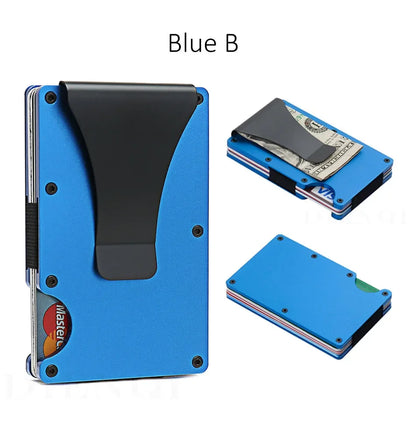 RFID Carbon Fiber Metal Wallet for Men – Slim Minimalist Card Holder, Thin Small Money Clip Purse