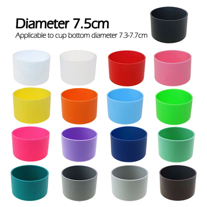 For Better Life , 7.5cm Soft Silicone Cup Bottom Protector Sleeve - Anti-Damage Accessory for Glass Water & Tea Bottles