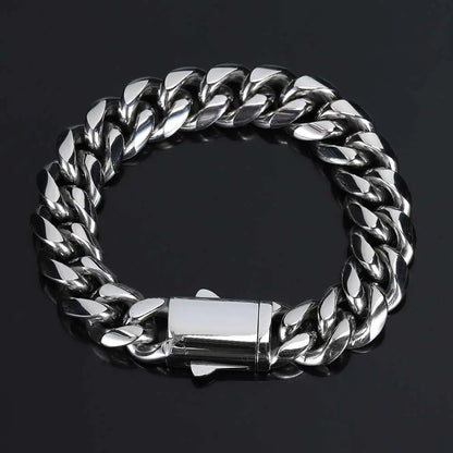 High-Quality Stainless Steel Gold Color Cuban Chain Necklace – 8-14mm Width, Waterproof Curb Link for Men & Women, Multiple Sizes