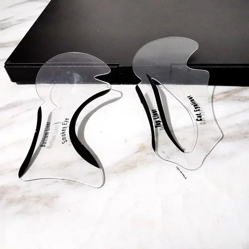 Eyeliner Stencils Set - Winged Eyeliner Shaping Template & Eyebrow Card for Eye Makeup Tools