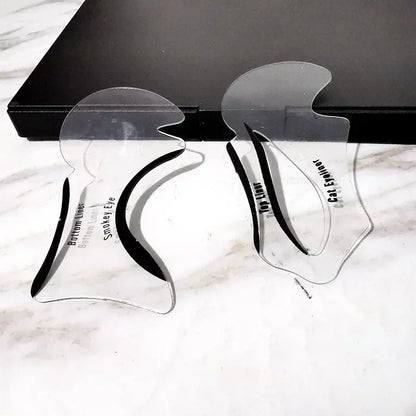 Eyeliner Stencils Set - Winged Eyeliner Shaping Template & Eyebrow Card for Eye Makeup Tools