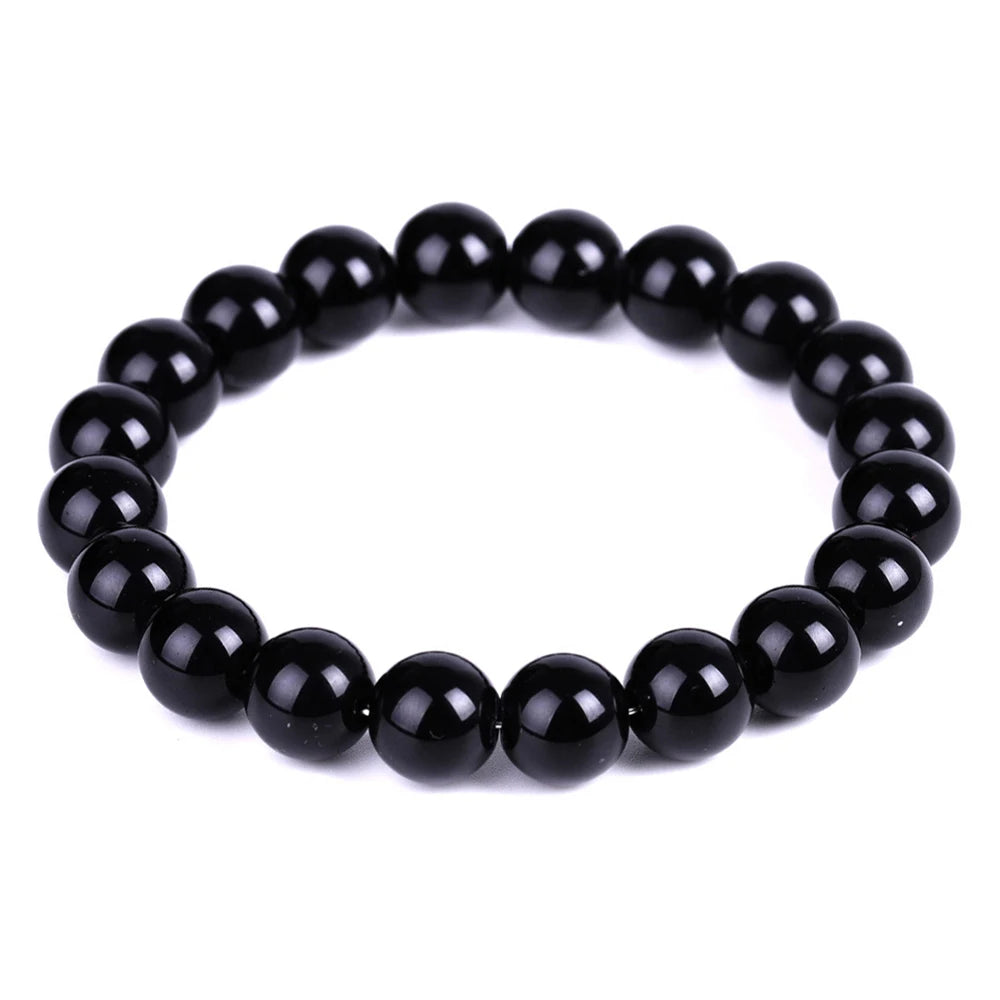 Black Obsidian Natural Stone Bracelet | Fat Relief, Blood Circulation & Anti-Anxiety Jewelry for Men & Women