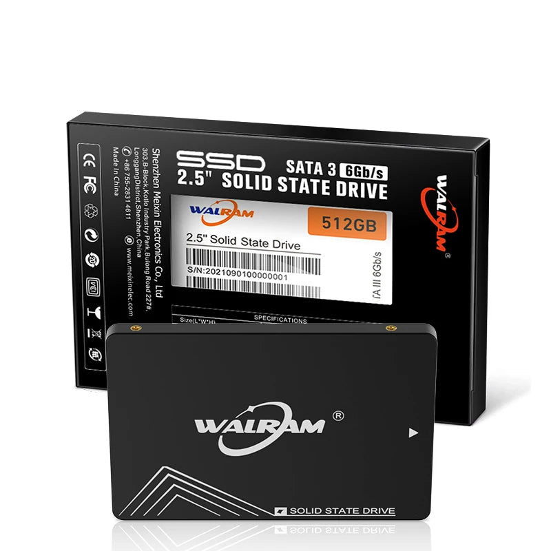Walram SSD – 1TB, 512GB, 240GB, 256GB, 120GB, 480GB, 500GB SATA3 Solid State Drive for Desktop & Laptop