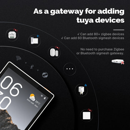 MOES Tuya WiFi Smart 5-Inch Touch Screen US Center Control Panel – Voice Control, Alexa & ZigBee Gateway with Built-in Scene Control