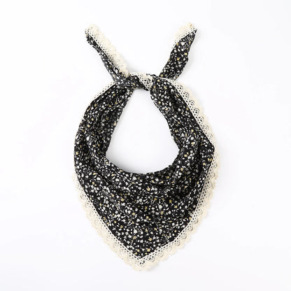 Fabric Printing Triangle Scarf — Flower Turban Bandana Headband for Women Retro Hair Accessories