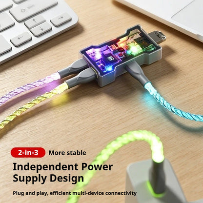 HMLAB HUB Lite Gaming USB Hub - 2-to-3 Port Extender with 8KHz High-Speed Support, OLED Display, and Button Control