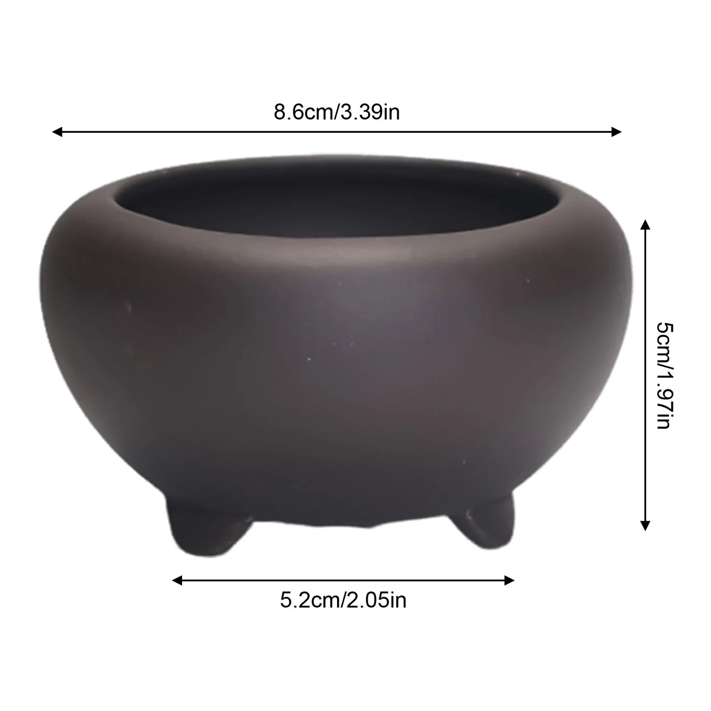 Ceramic Round Plant Pot - Succulent & Orchid Planter with Drainage Holes for Indoor & Outdoor Decor